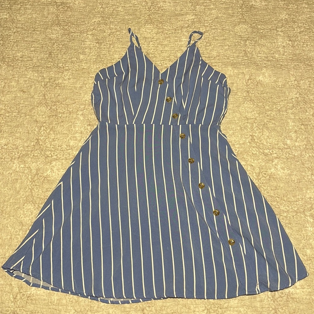 Blue stripped dress (M)
